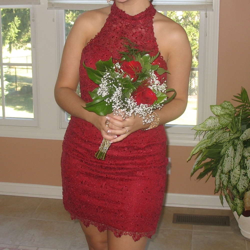 Alyce red sequined dress